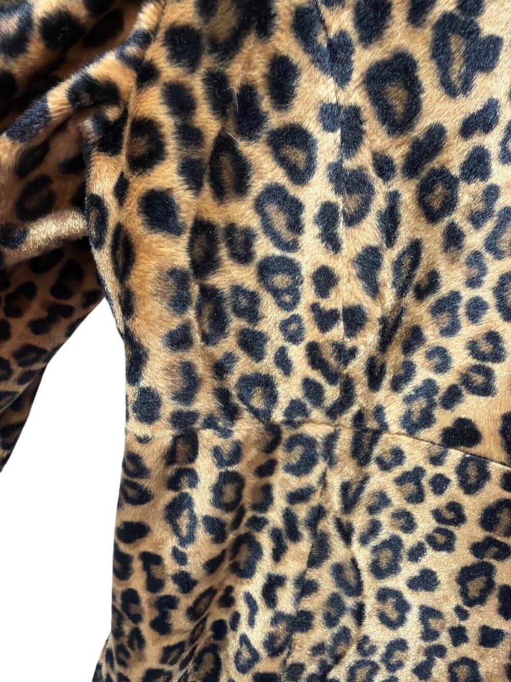 Liz Claiborne Vintage 90's Y2K Leopard Print Button-Up Coat Medium Faux Fur - Picture 8 of 8
